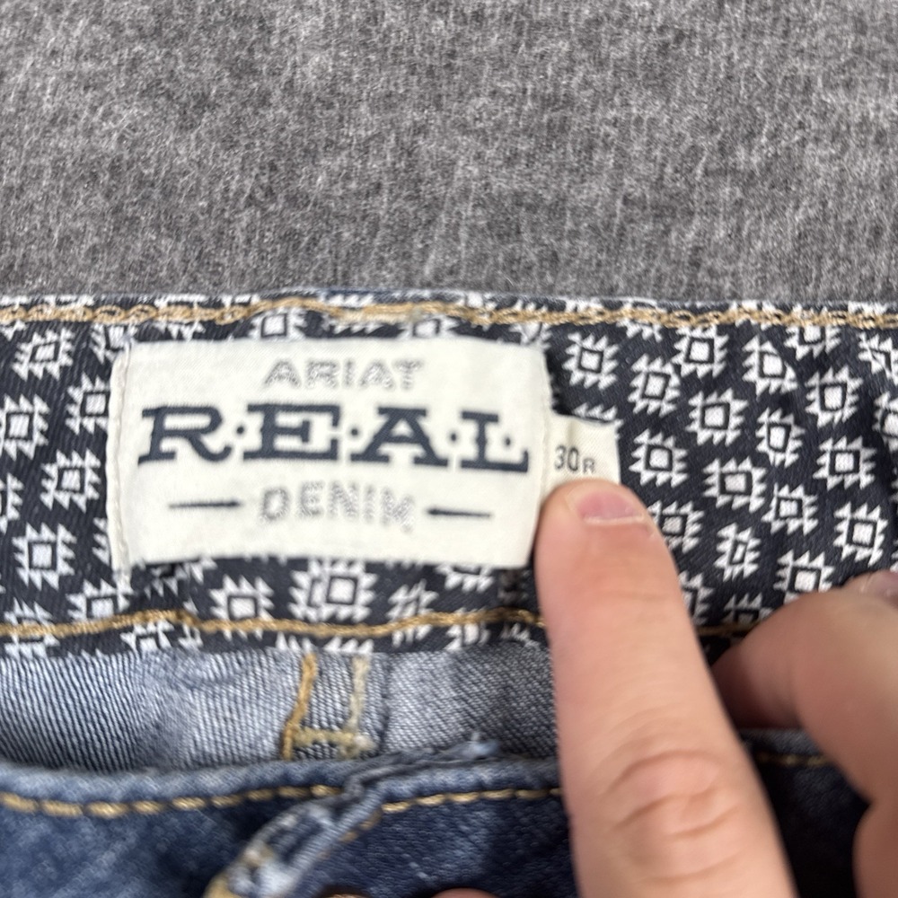 Ariat Real Denim Jeans Womens 30R Blue Embroidered Western Stitch Rodeo Stretch - Picture 3 of 8